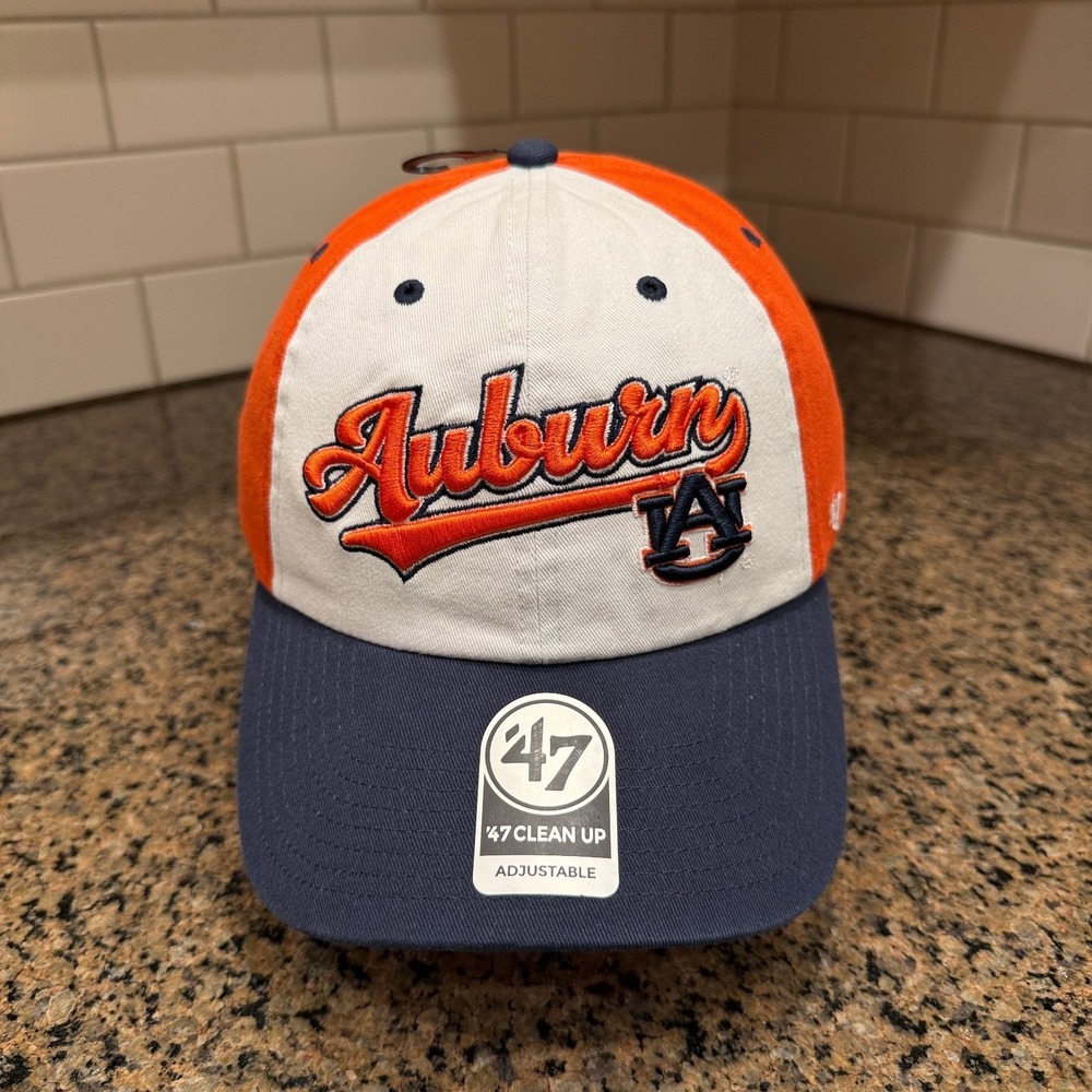 Auburn Tigers 47 Brand Clean Up Hat Mens OSFA Orange Navy Cream Cotton